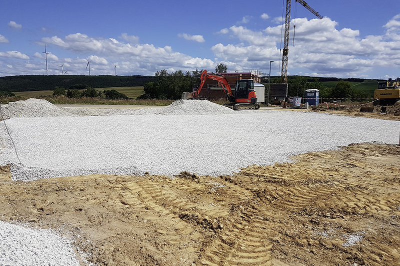 Bodenaustausch, Unterbau, Einfamilienhaus, Schwollen